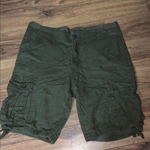 2/$10. Olive green cargo shorts